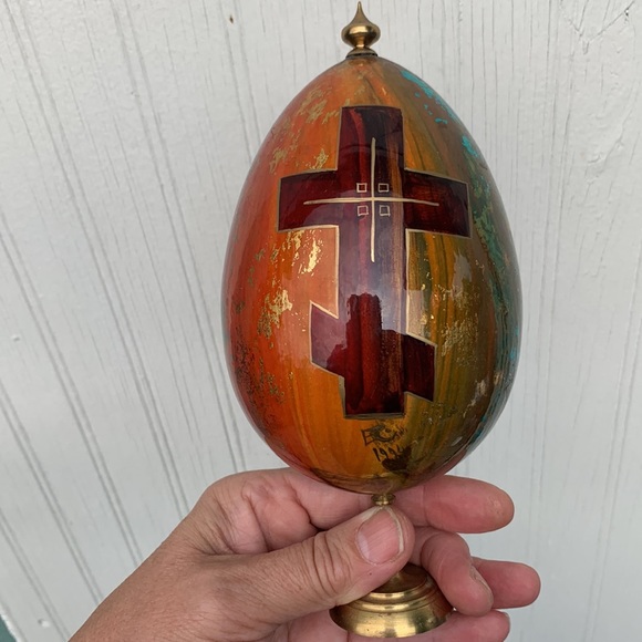 Russian hand painted Icon egg 30388 gold flake - Picture 4 of 13